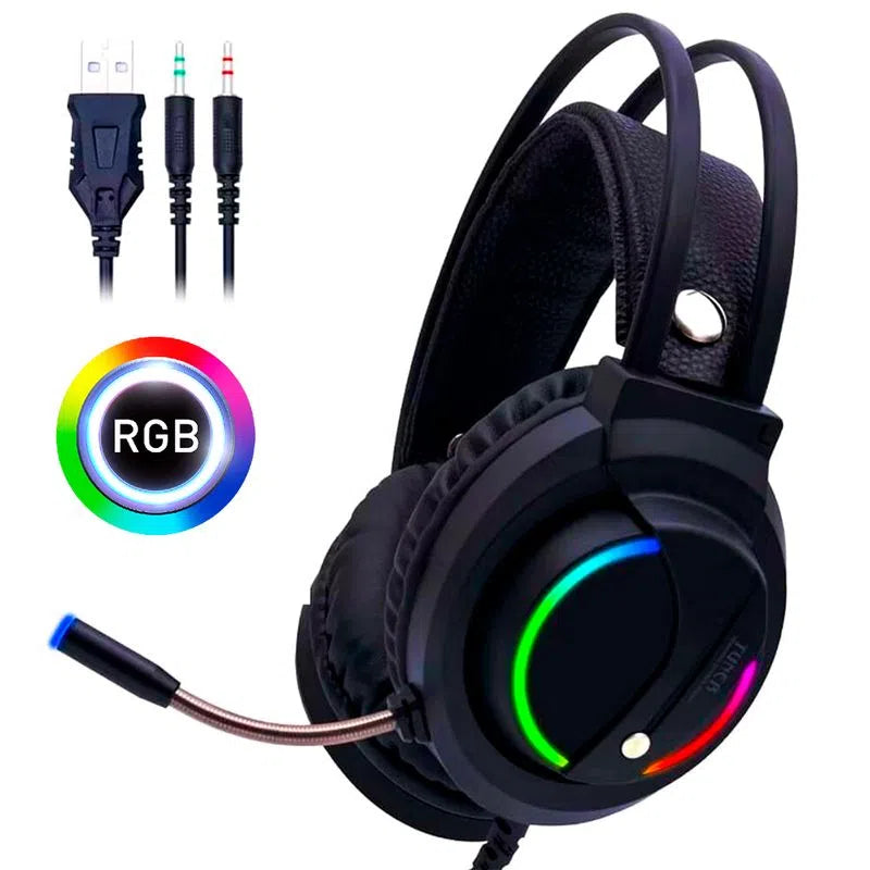 Headset GS1000 4 luces RGB PREMIUM. Auriculares gaming con micro