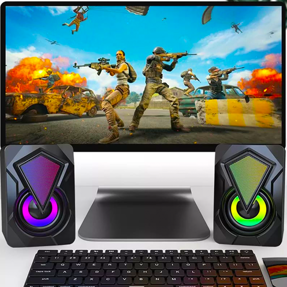 Parlantes Gamer D4500 Luces Multicolor RGB