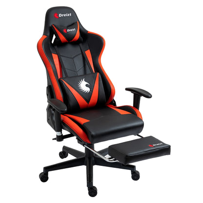 Silla Gamer Dreizt Apolo Series Rojo Pro 180° Reclinable Alta Calidad con Posapies