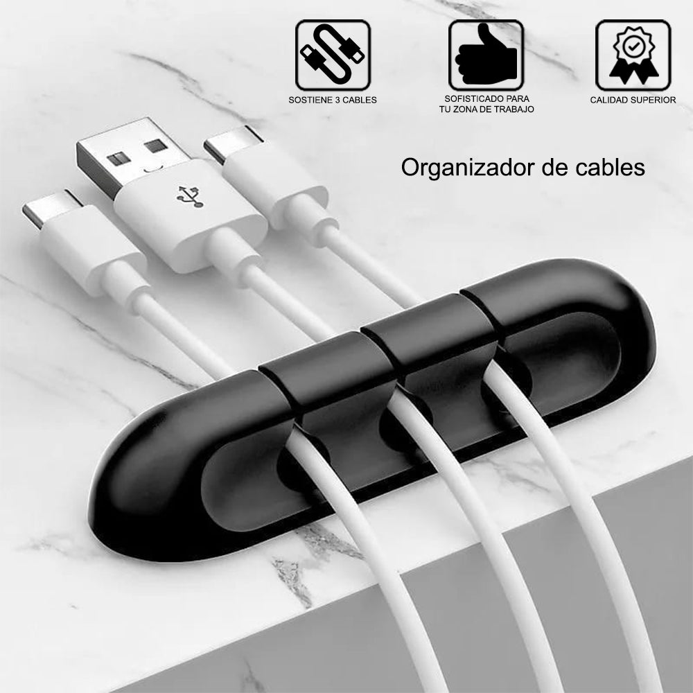 AHASTYLE Soporte organizador de cables, 5 ranuras, clips de cable de  escritorio, para organizar cable USB/cable de alimentación/cable, oficina  en casa