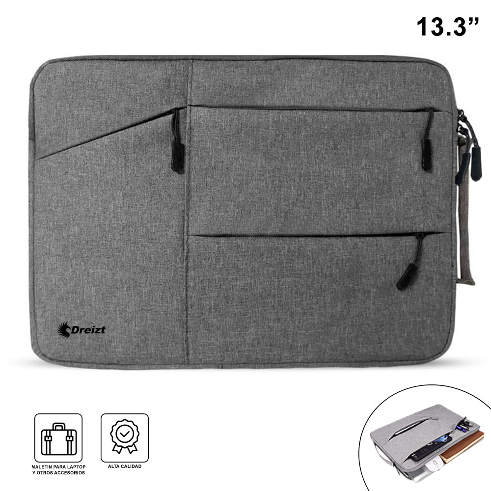 Funda Porta Laptop Notebook de 13.3 Pulgadas Gris