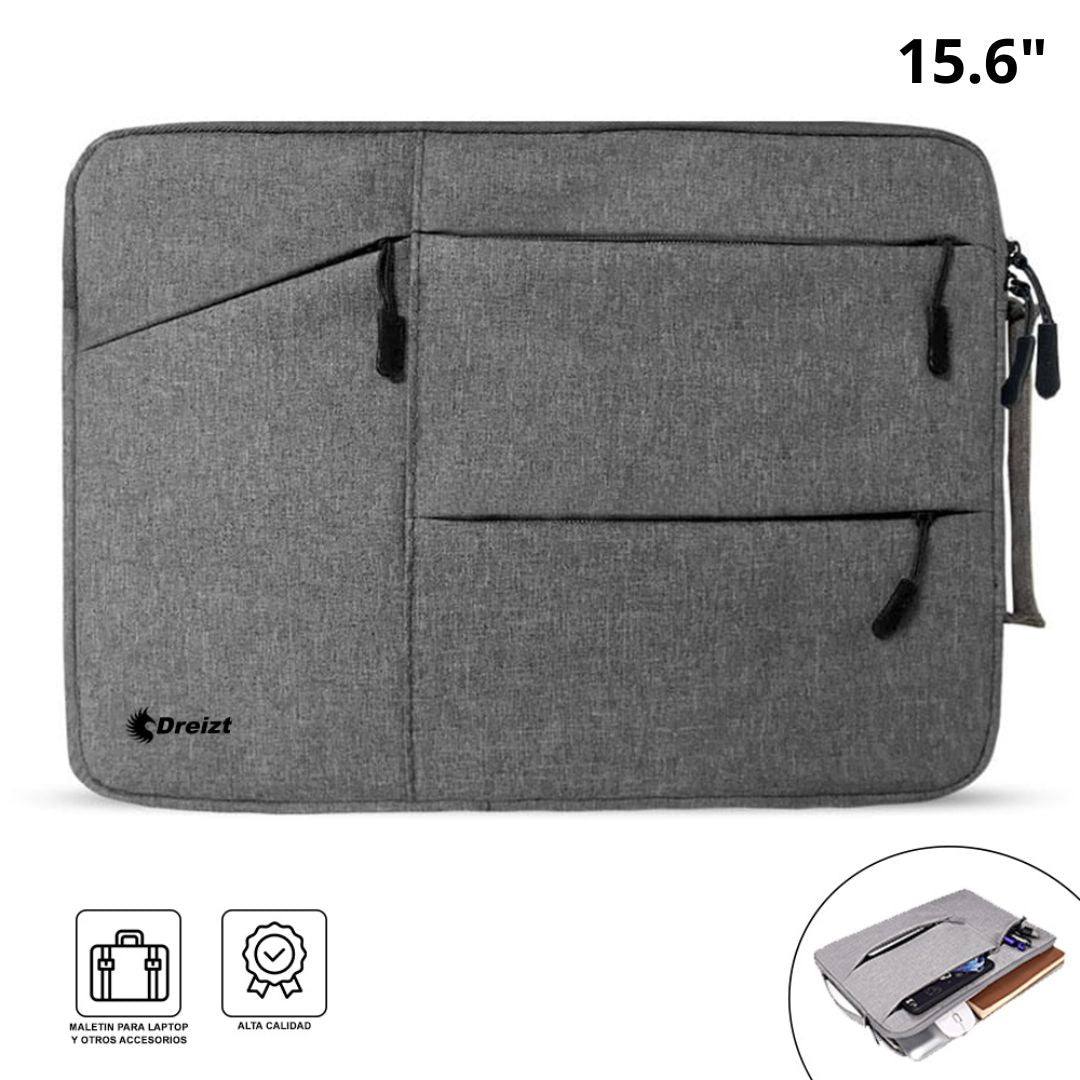 Funda Porta Laptop Notebook de 15.6 Pulgadas Gris