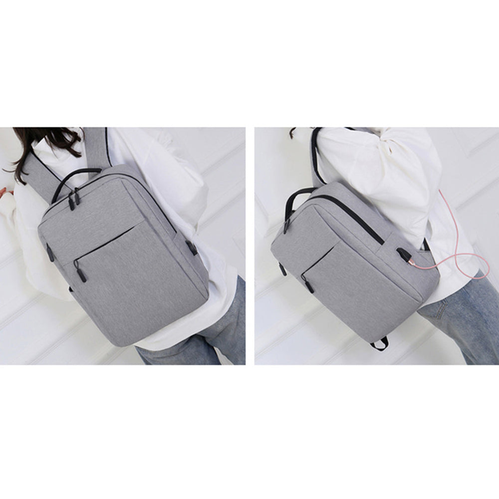 Mochila Antirrobo Impermeable para Laptop con Puerto USB Alta Calidad Dreizt MDA290010 Gris