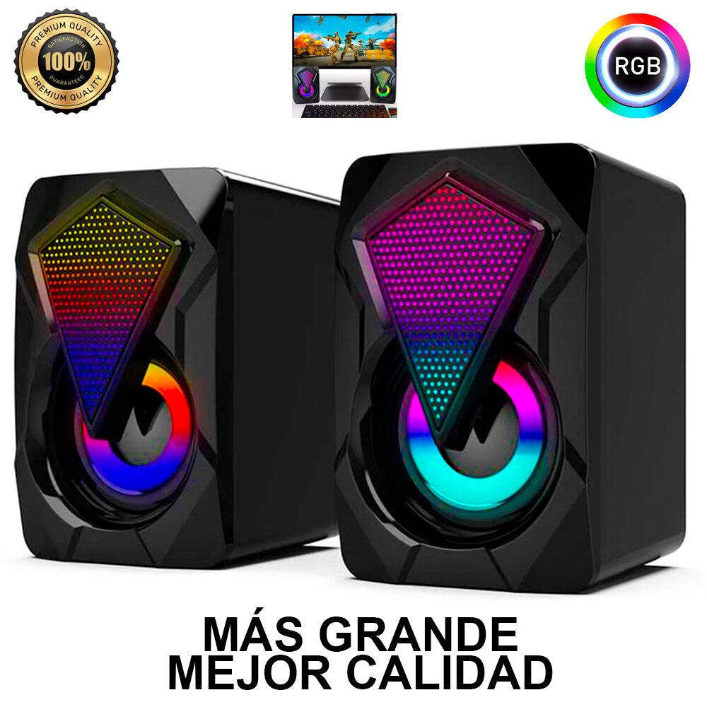 Parlantes Gamer D4500 Luces Multicolor RGB