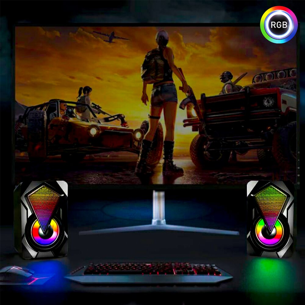 Parlantes Gamer D4500 Luces Multicolor RGB