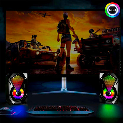 Parlantes Gamer D4500 Luces Multicolor RGB