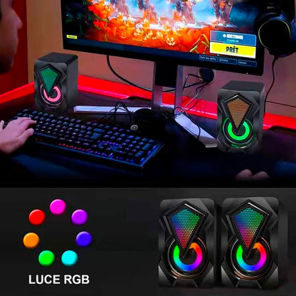 Parlantes Gamer D4500 Luces Multicolor RGB