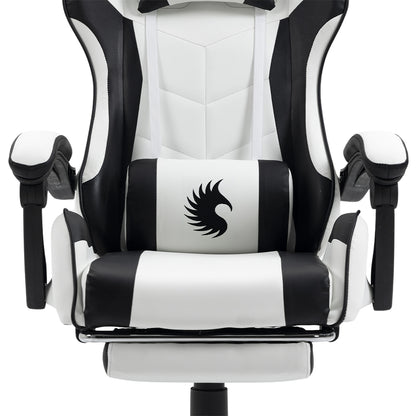 Silla Gamer Ergonómica Dreizt Shine Series Blanca con Posapies Reclinable