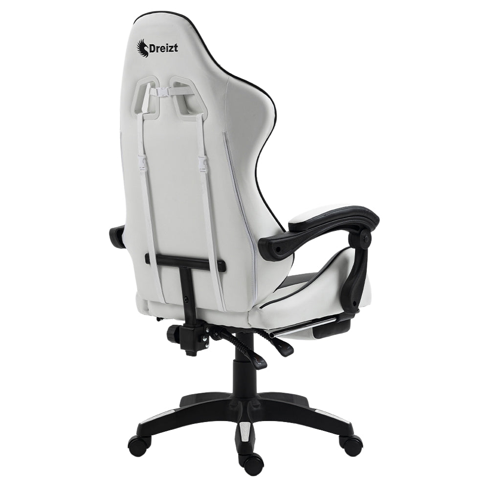 Silla Gamer Ergonómica Dreizt Shine Series Blanca con Posapies Reclinable