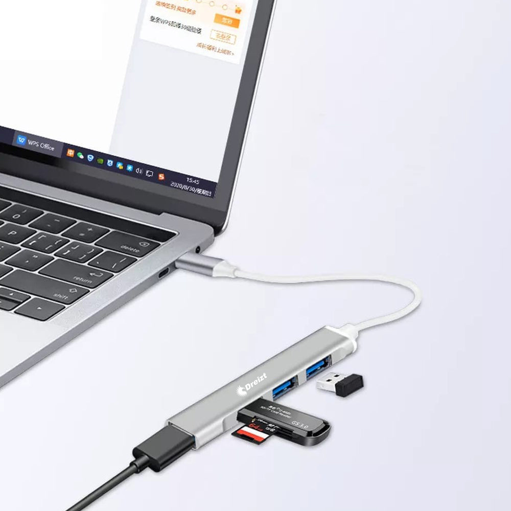 Multipuerto Entrada Adaptador Hub Usb de Alta Velocidad Tipo C Dreizt