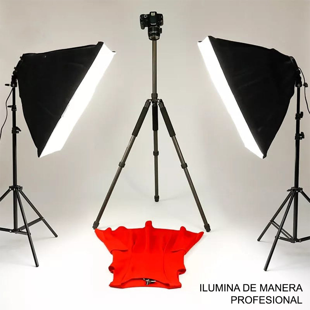 Kit Profesional de Fotografia y Video Fondo Verde + Parantes + Soft Box Iluminación + Maletin FYI260012 Interlud