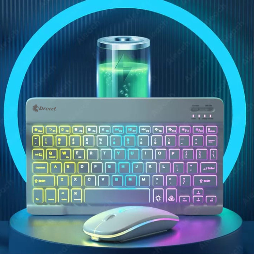 Kit Teclado y Mouse Luces Rgb Inalámbrico Multidispositivo GR270026 Blanco