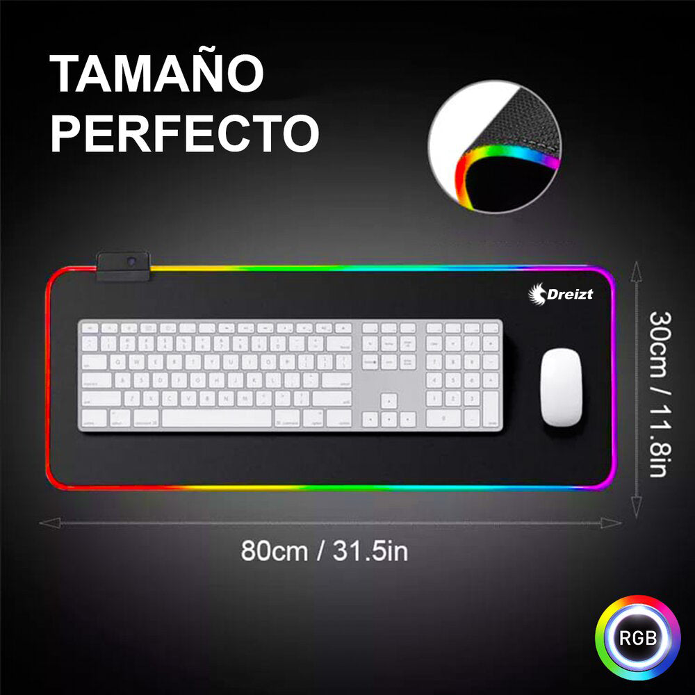 Mousepad Gamer Dreizt Rgb Multicolor Xl 80cm X 30cm