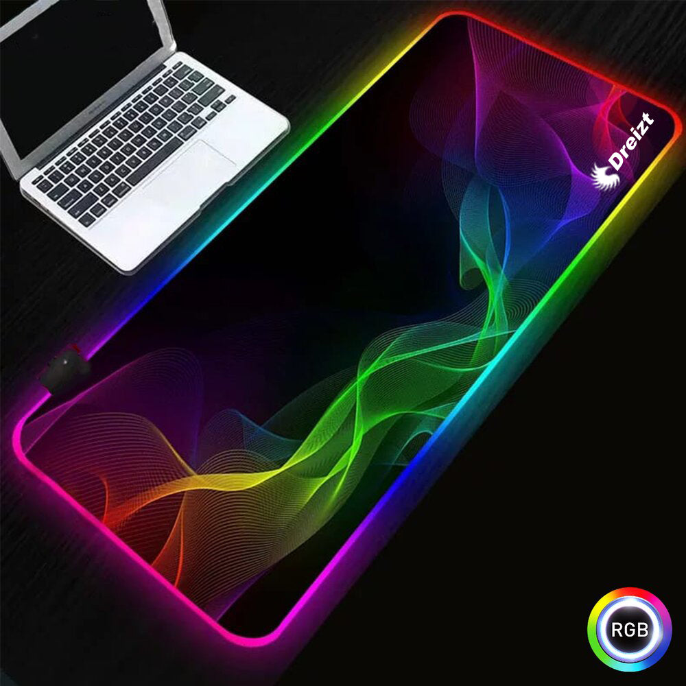 Mousepad Gamer Dreizt Rgb Multicolor Destellos Xl 80cm X 30cm