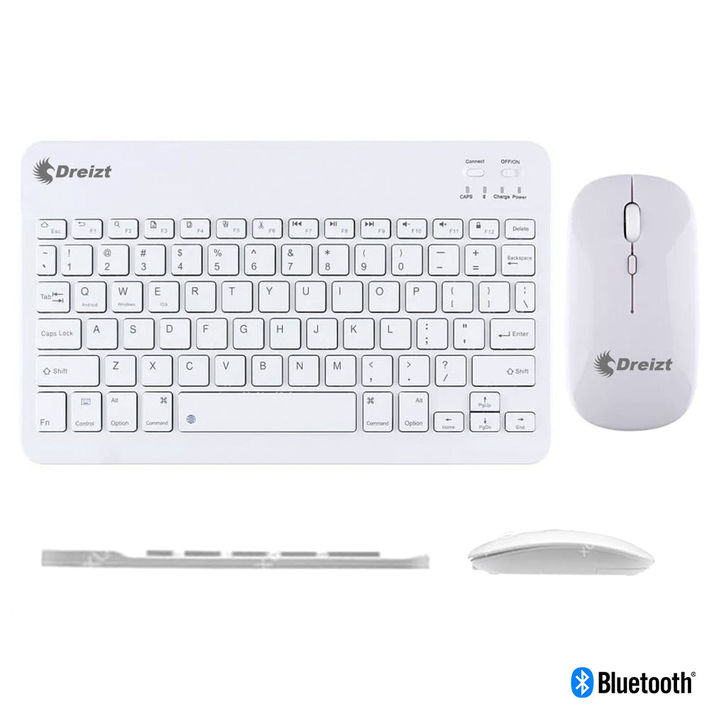 Kit Teclado y Mouse Inalámbrico Bluetooth Multidipositivo DT100 Blanco